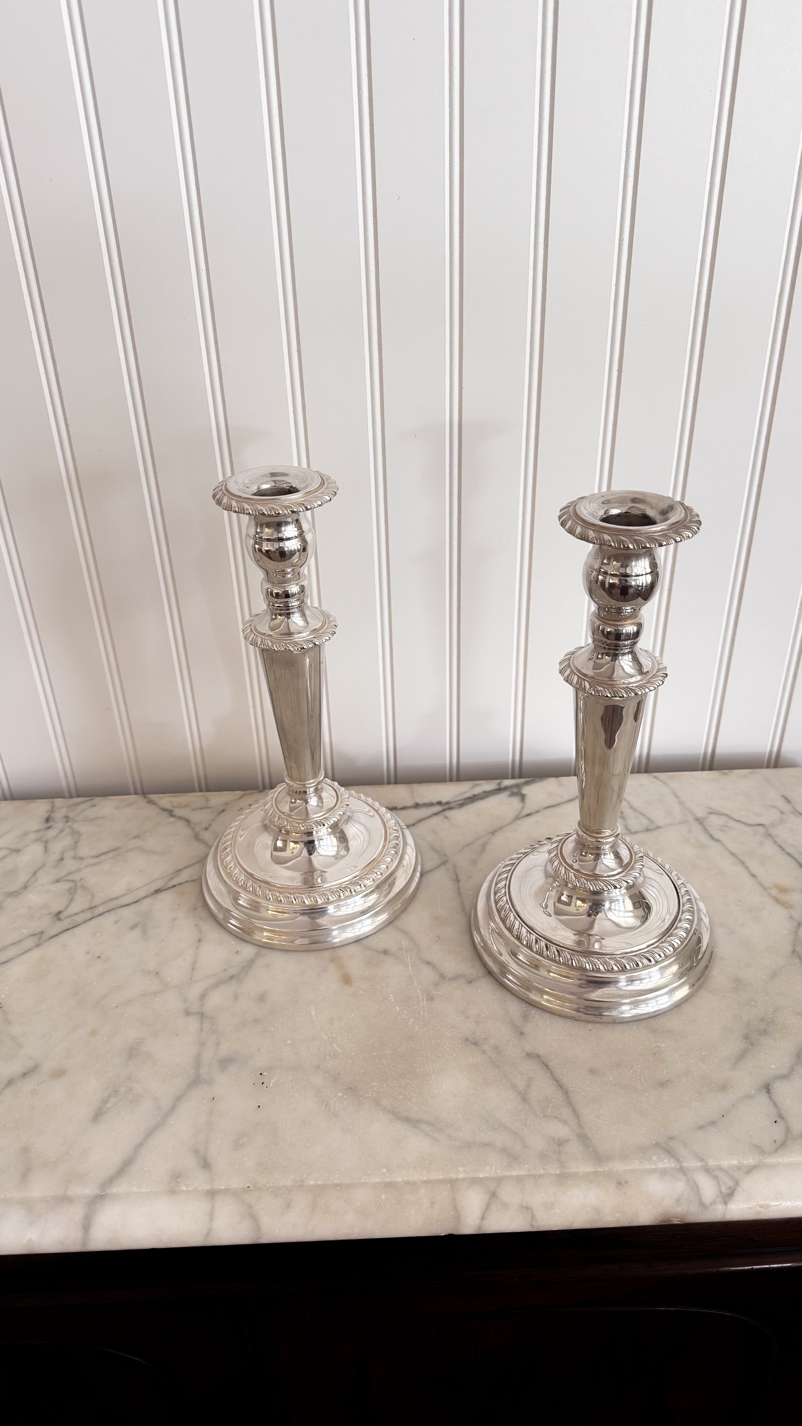 Vintage Pair of Silver Candlesticks
