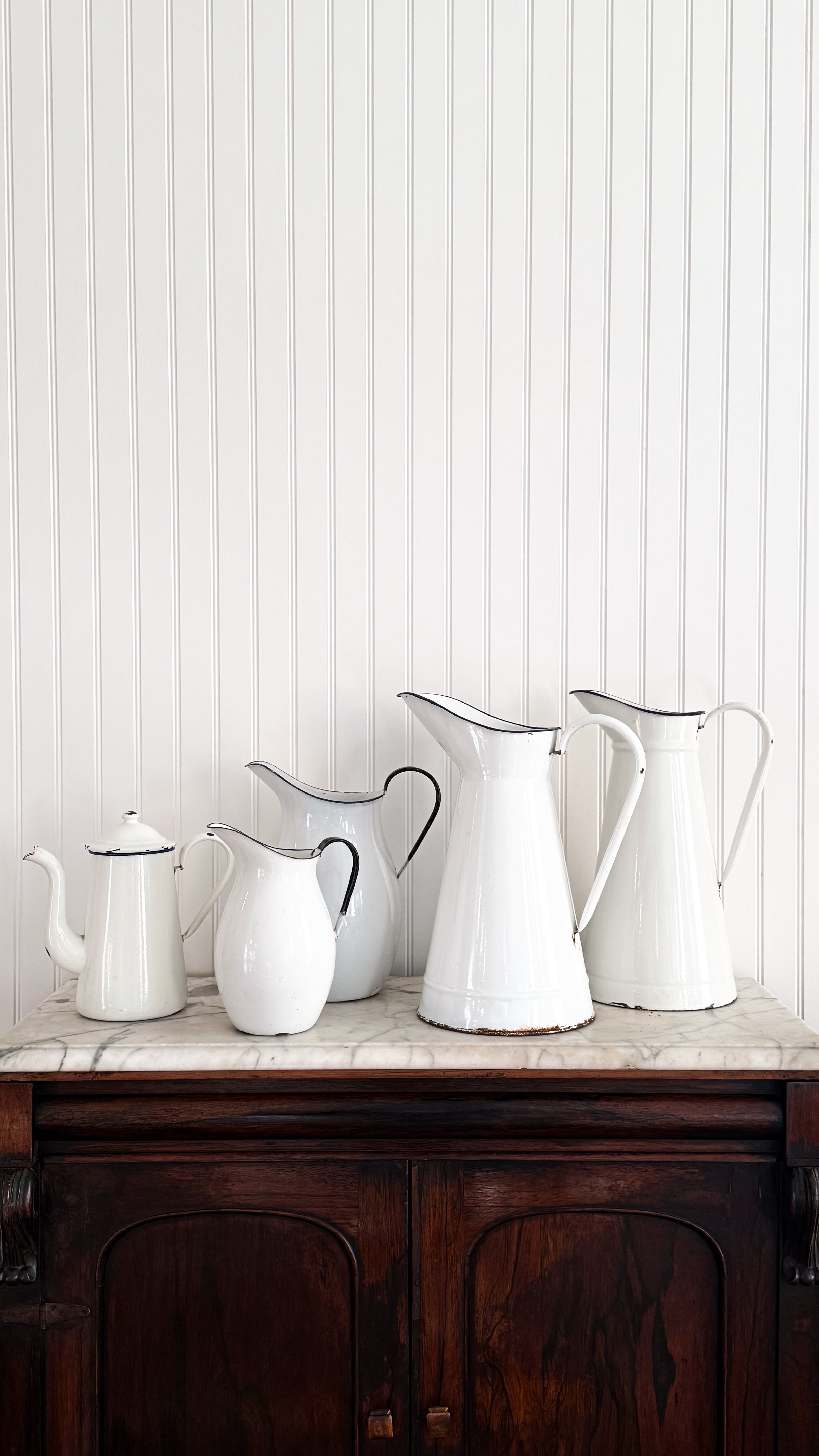 Vintage European Enamelware Pitcher (medium)