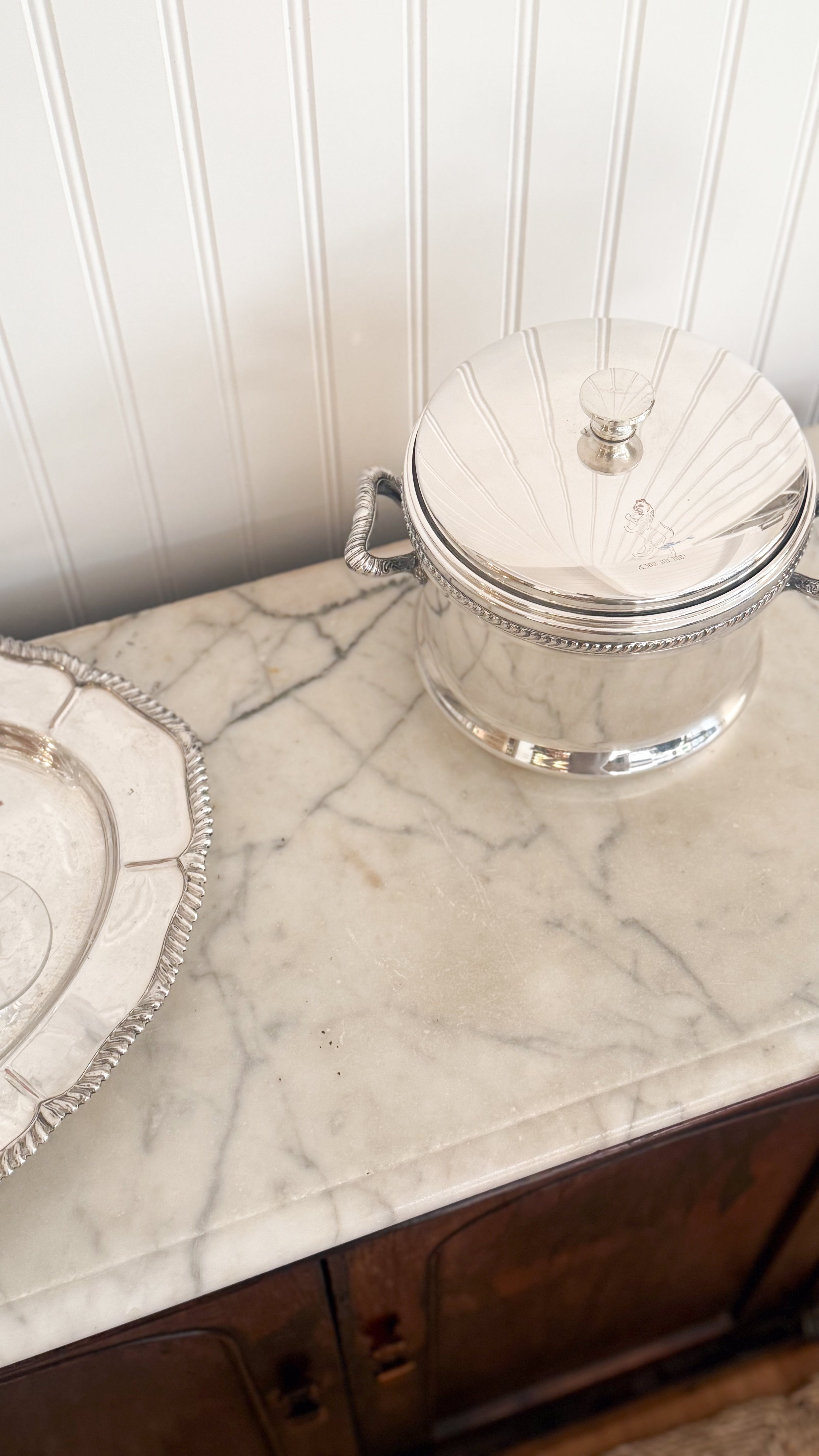 Vintage Silver Lion Ice Bucket