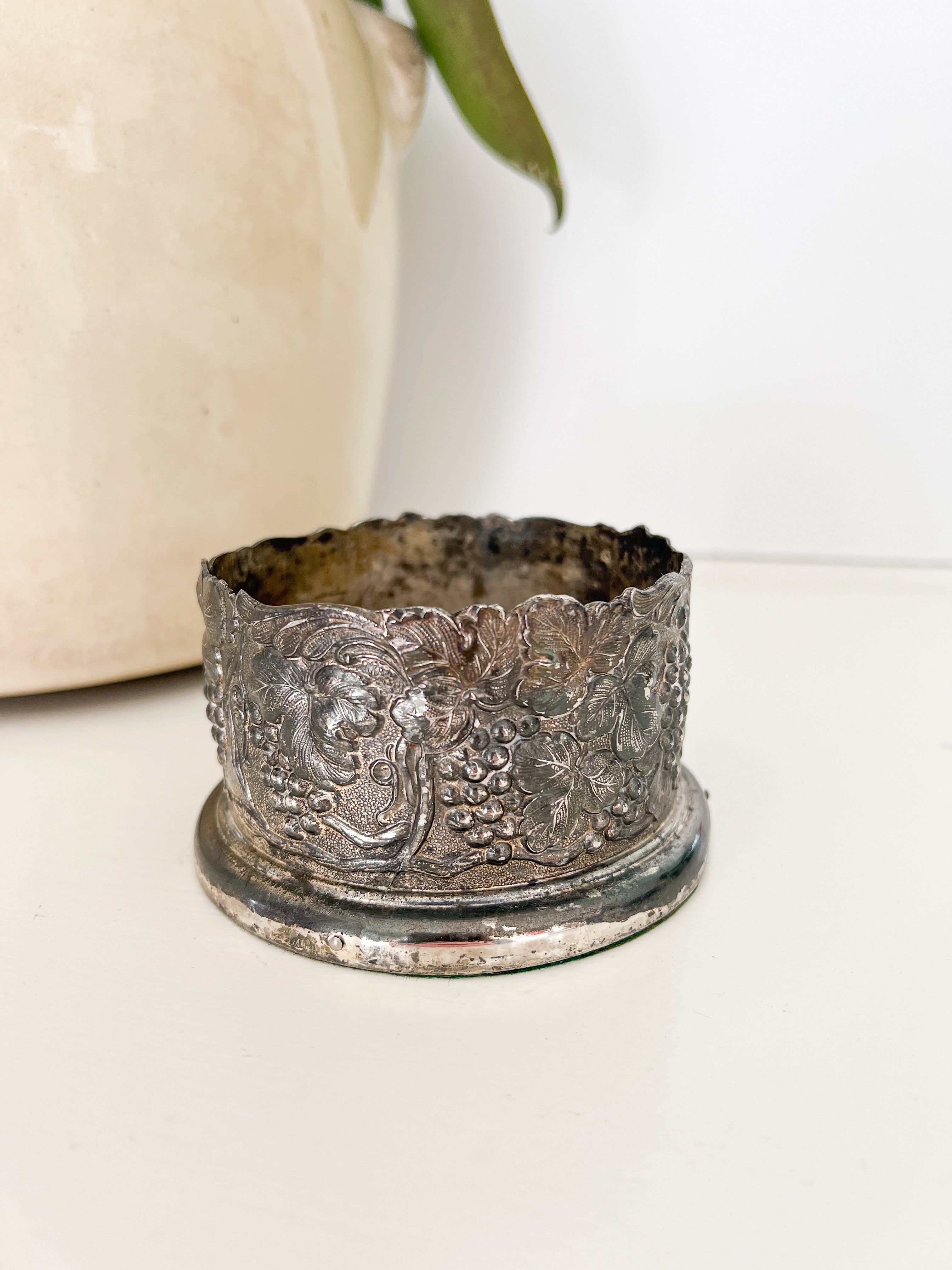 Vintage Silver Wine Coaster (Silver Second)