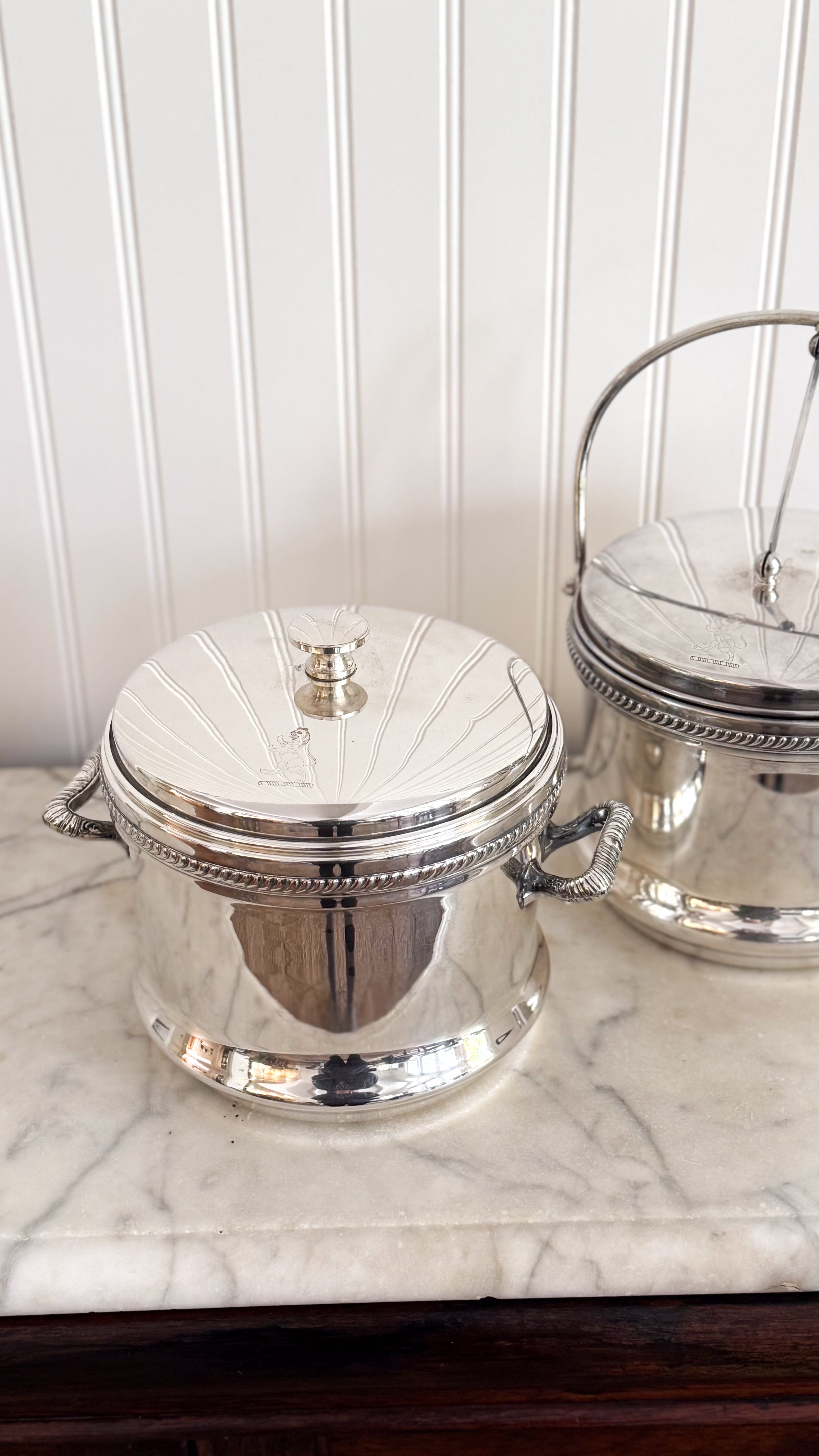 Vintage Silver Lion Ice Bucket