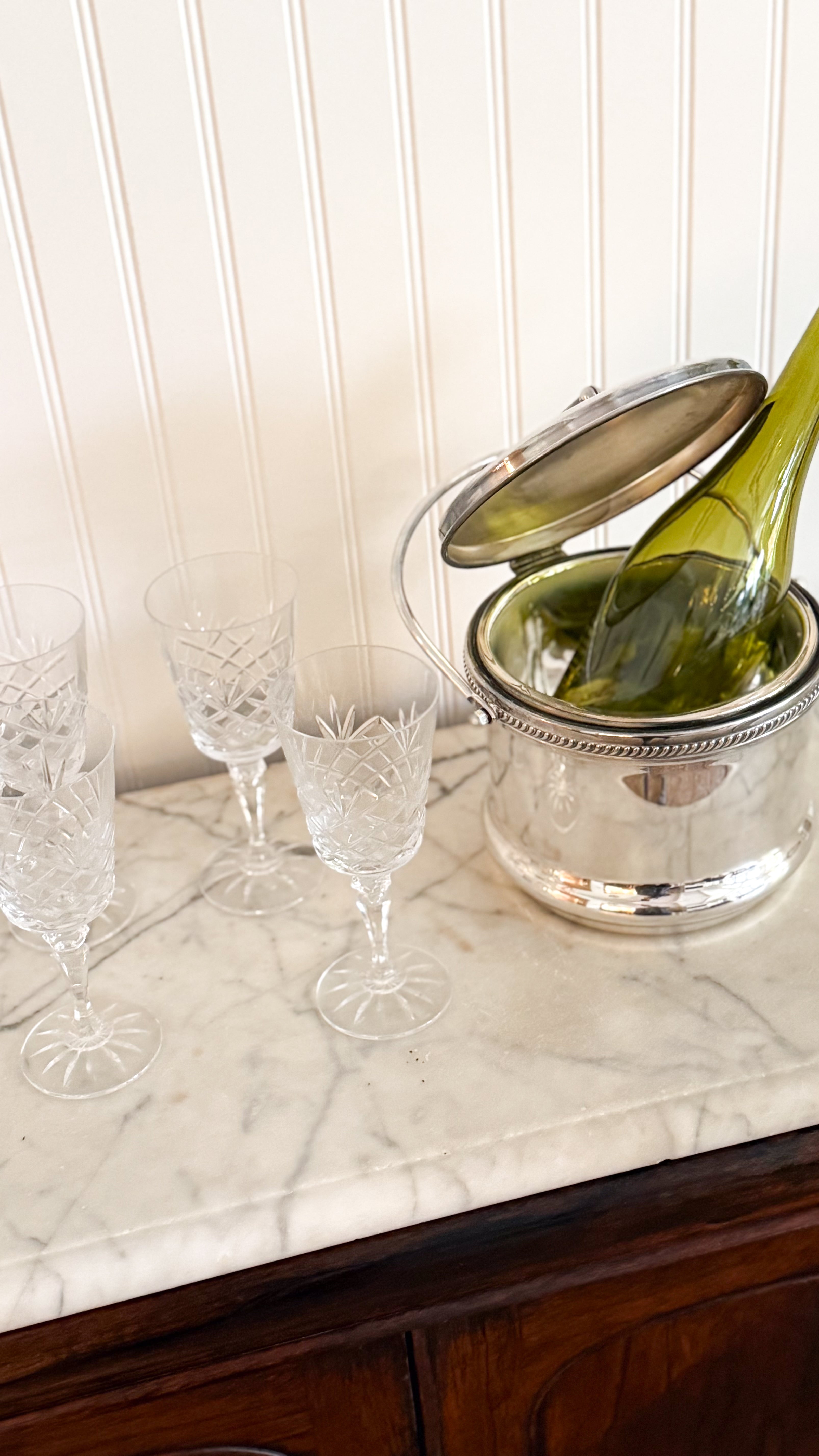 Vintage Irish Cut Crystal Goblet Set of 8