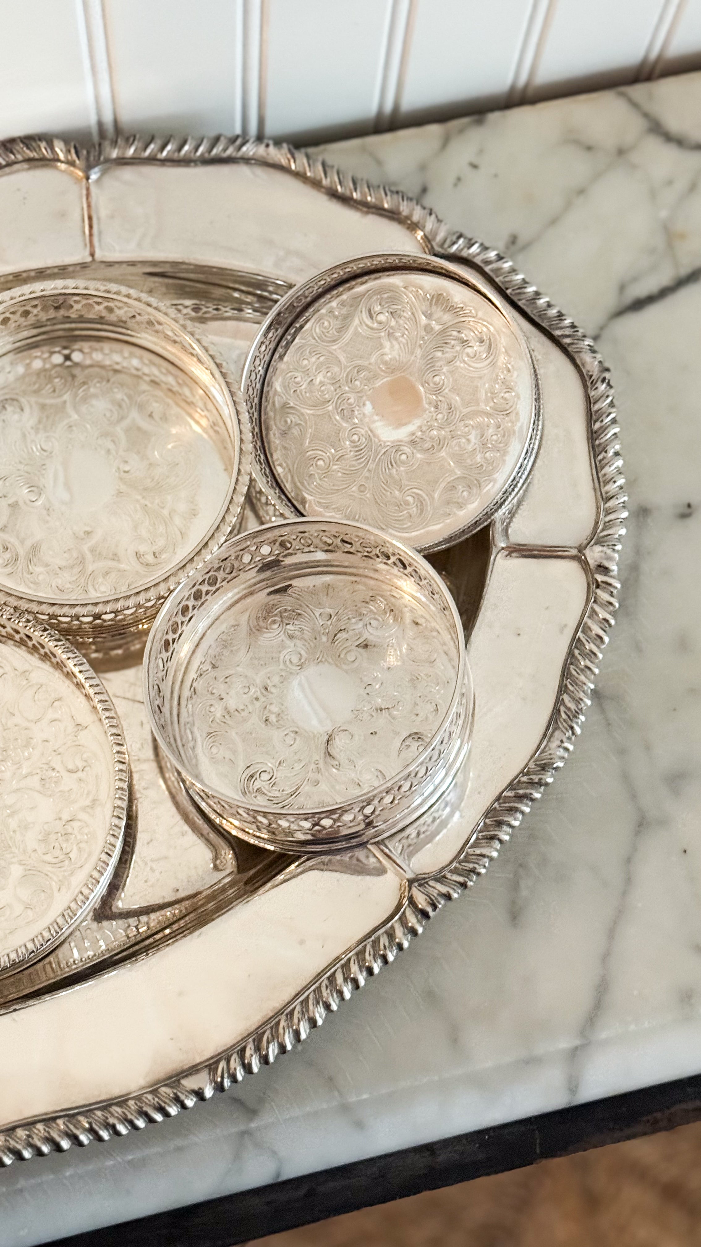 Vintage English Silver Wine Coaster