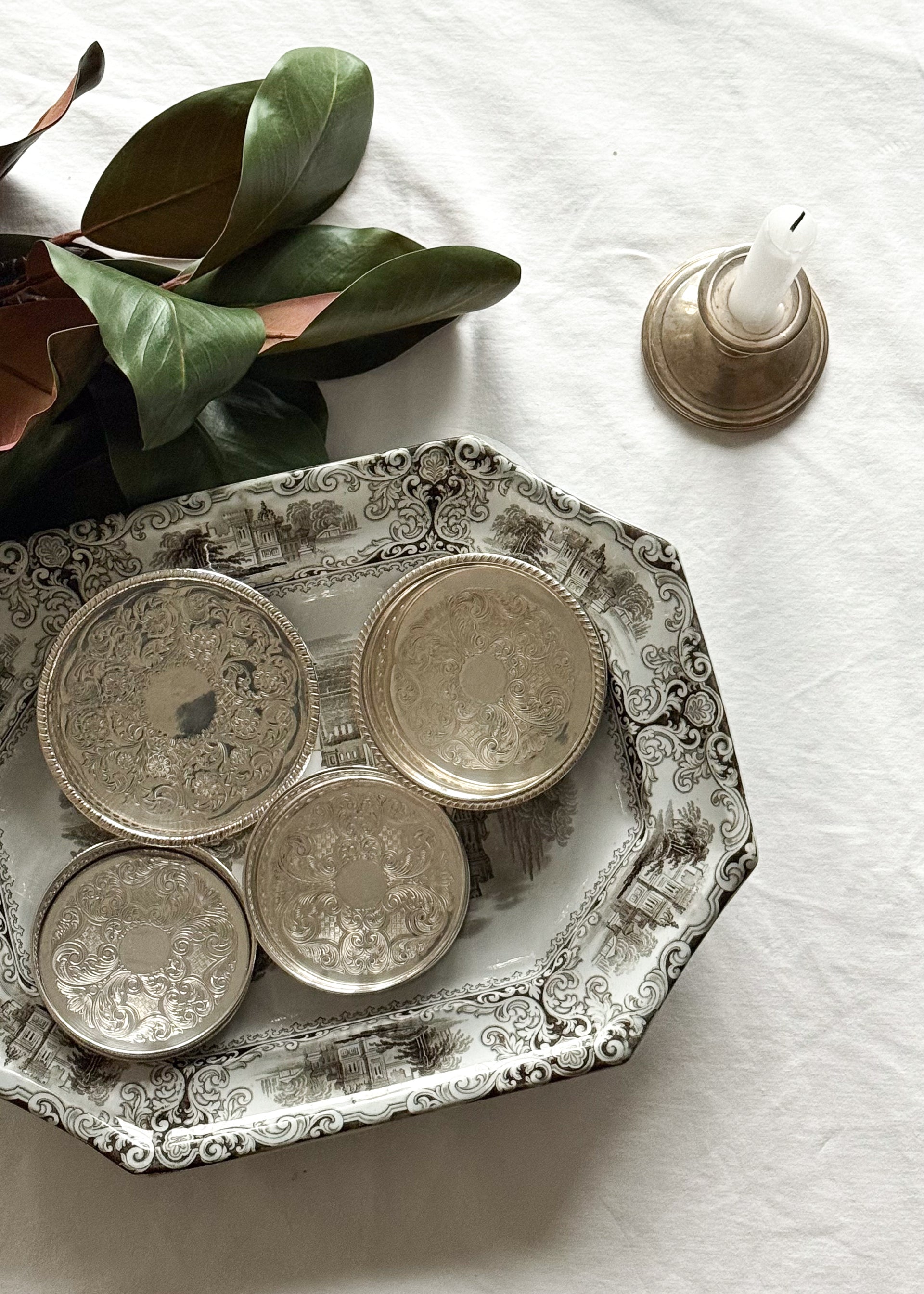 Vintage English Silver Wine Coaster