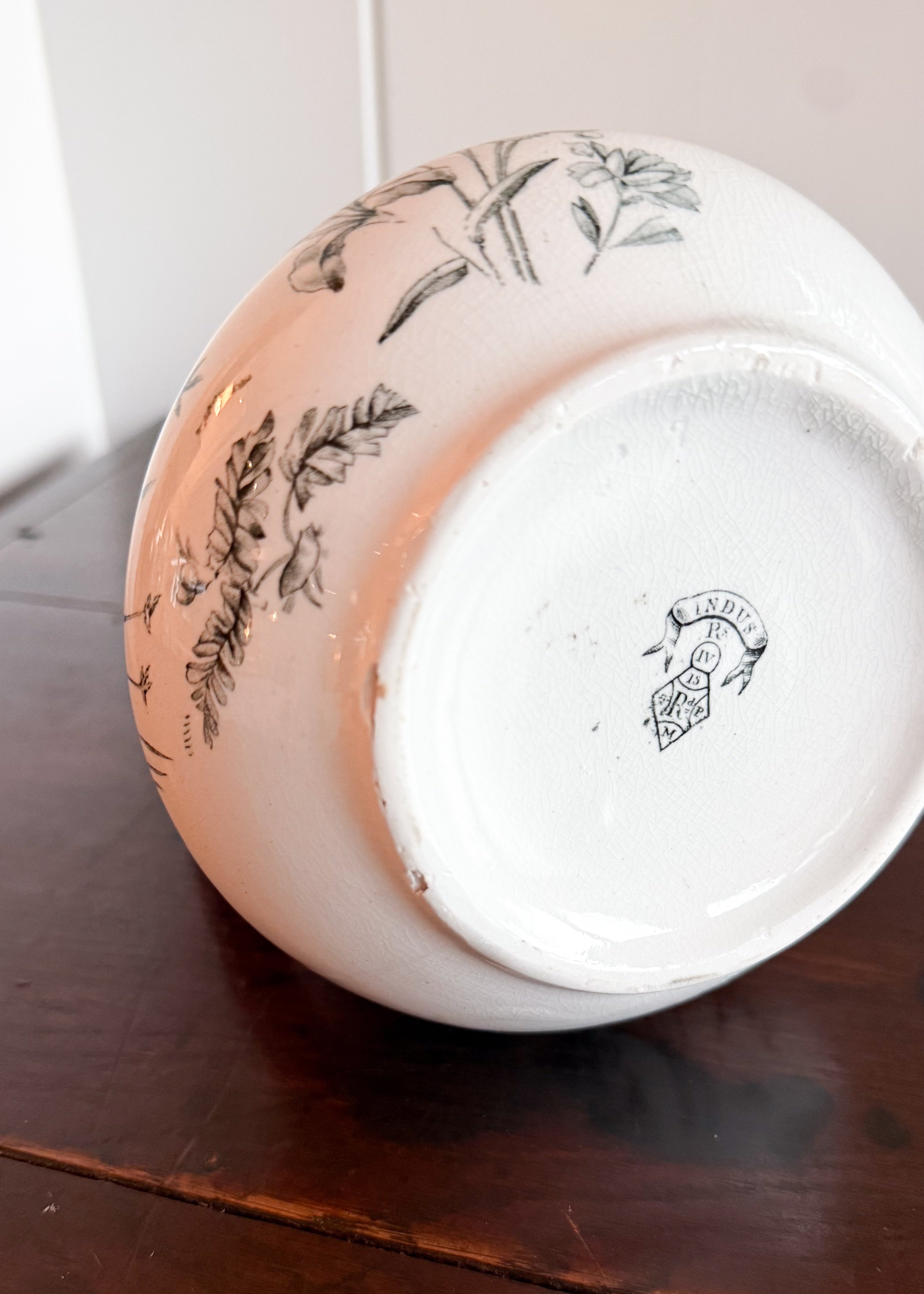 Antique English Transferware Sugar Bowl