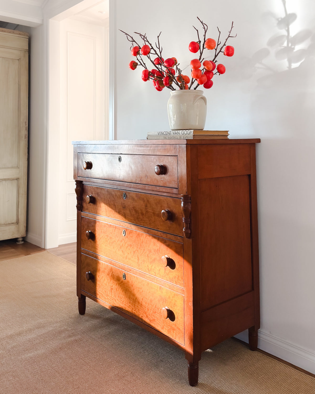 Antique American Fruitwood Chest of Drawers, c. 1830