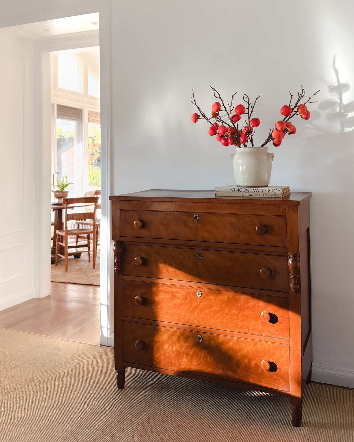 Antique American Fruitwood Chest of Drawers, c. 1830