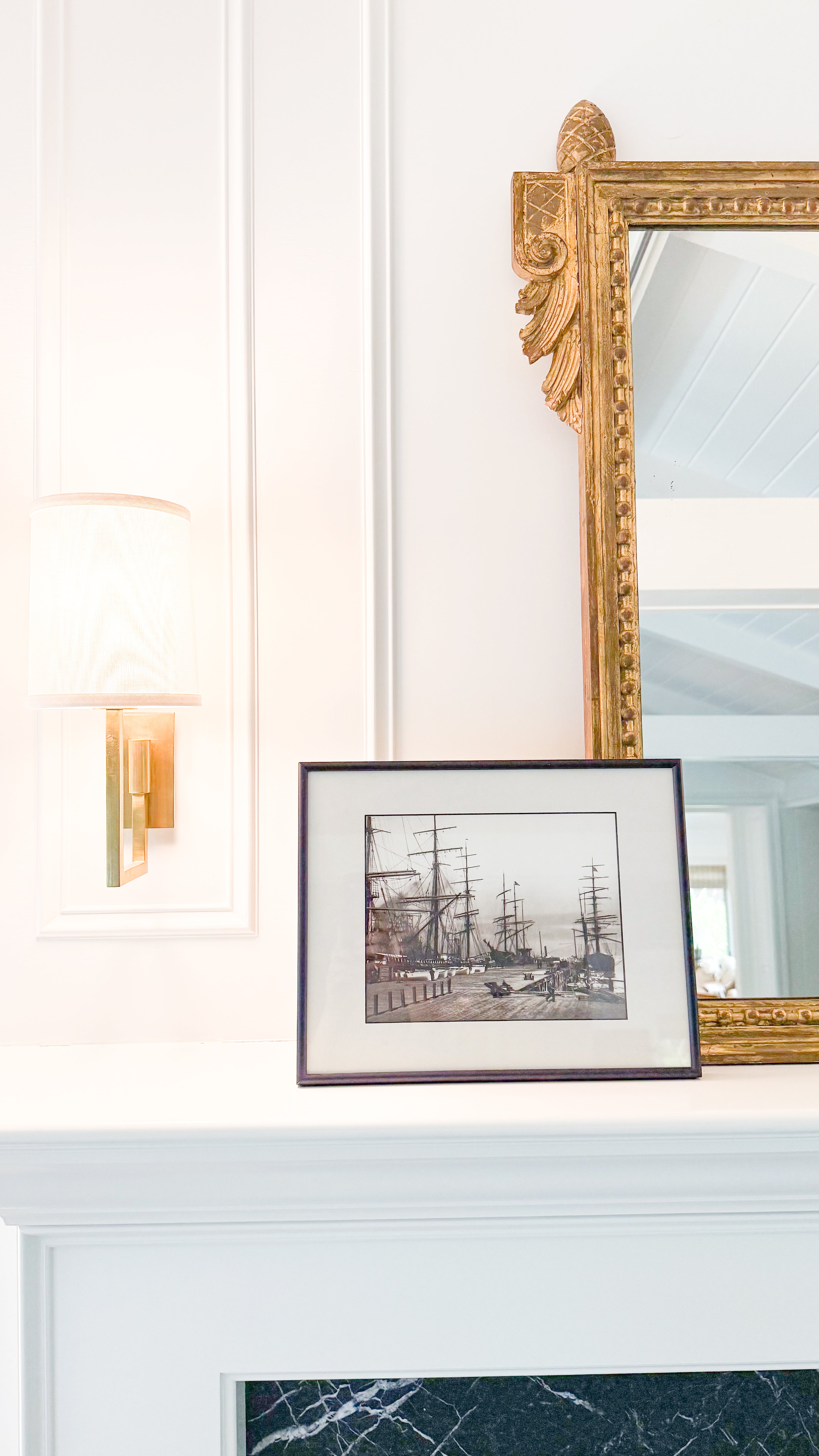 Vintage Framed 1900 Photograph of San Francisco Wharf