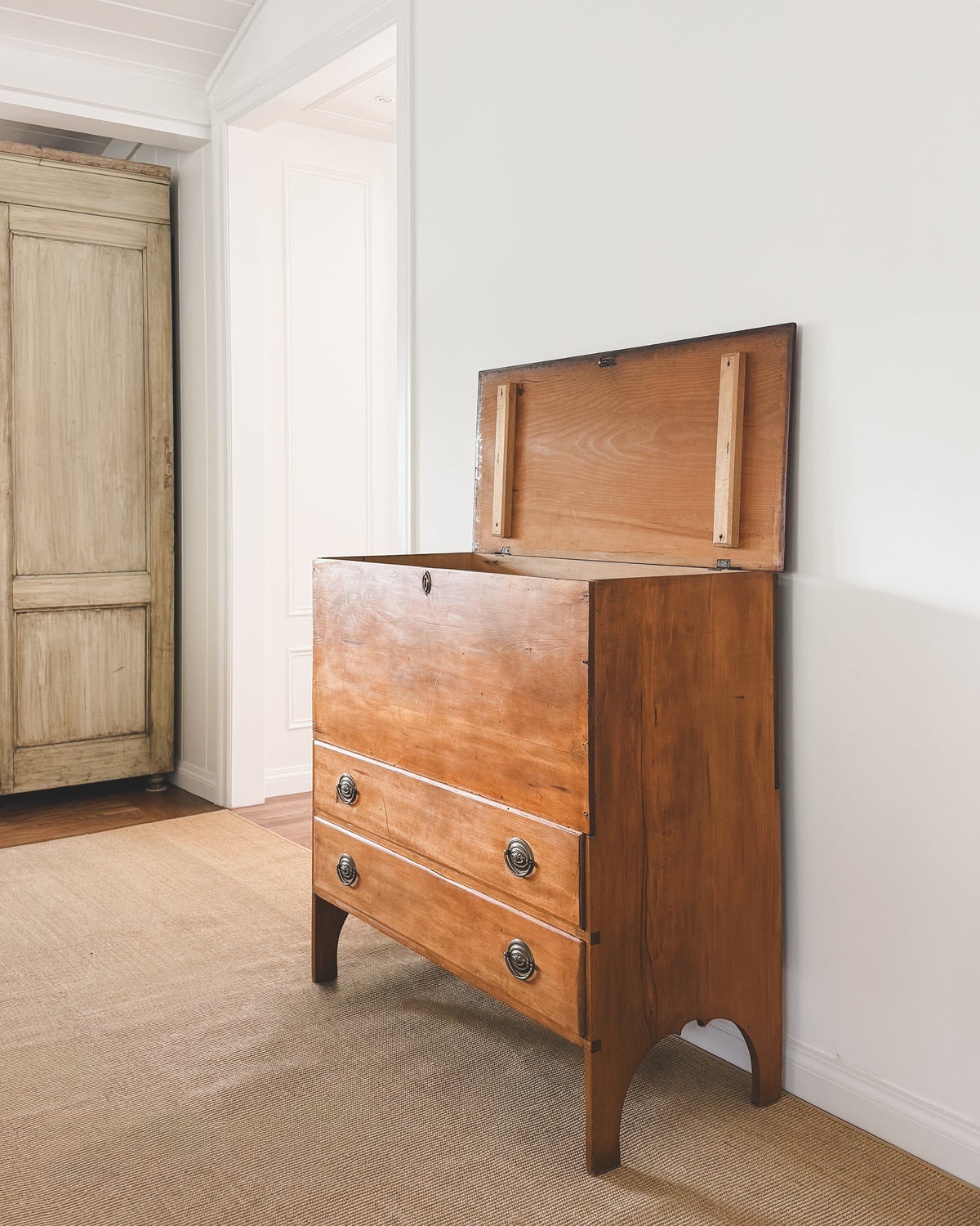 18th C. New England Pine Mule Chest