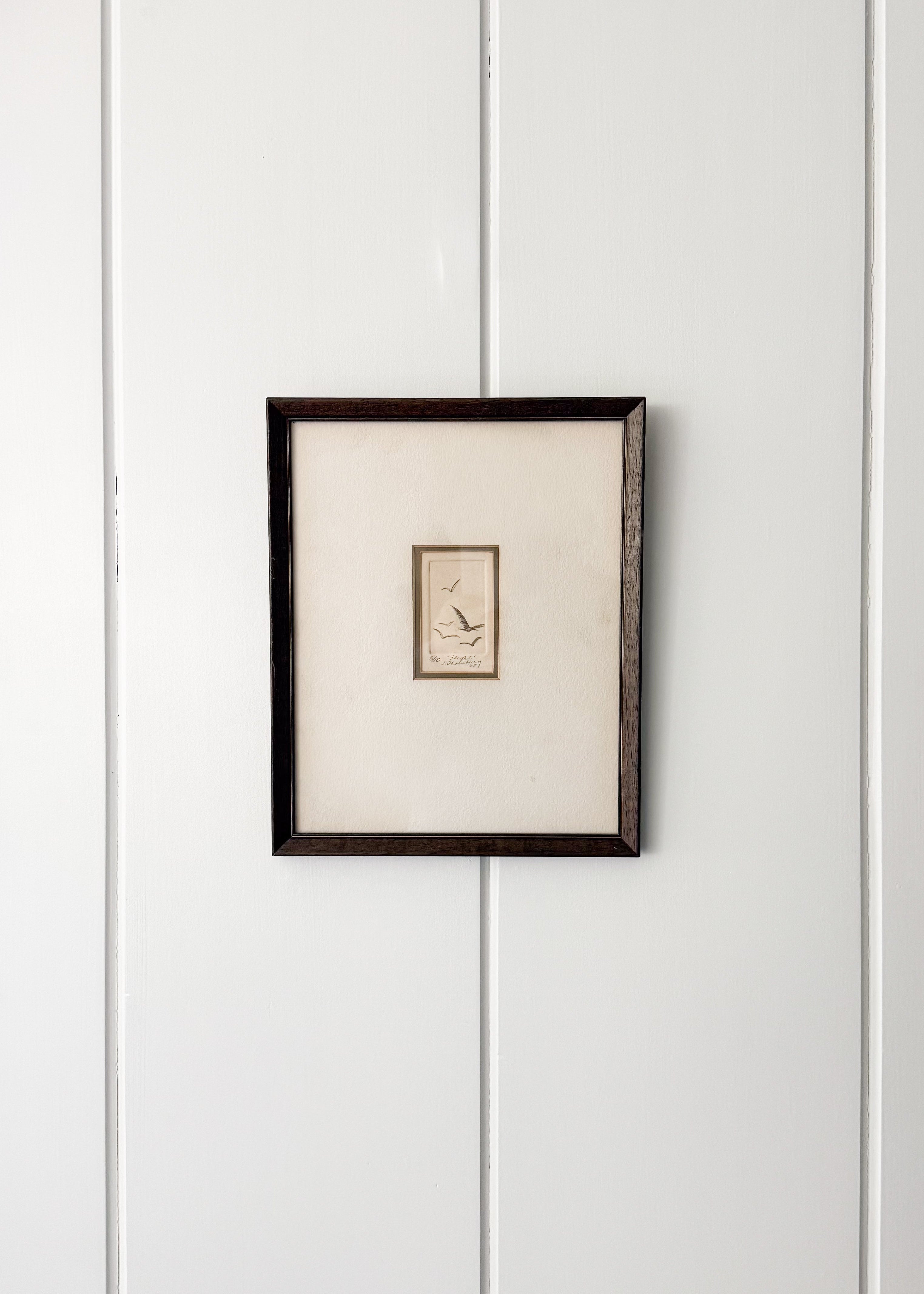 Signed Vintage Flock Etching